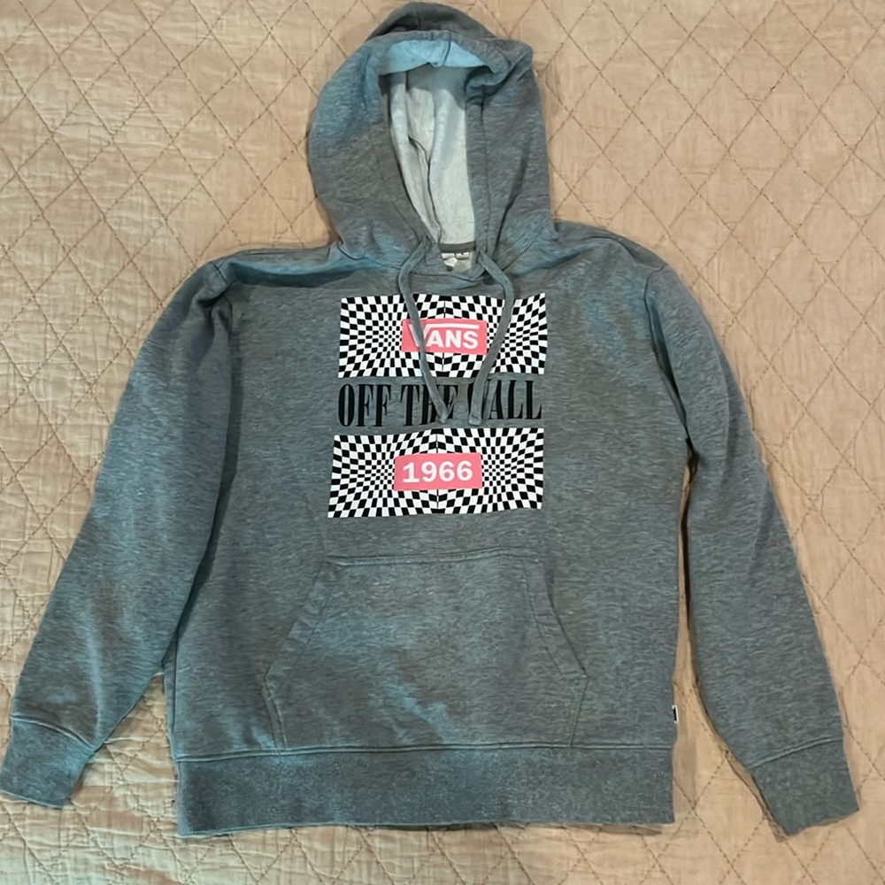 Vans Off the Wall Gray and Pink Hoodie
